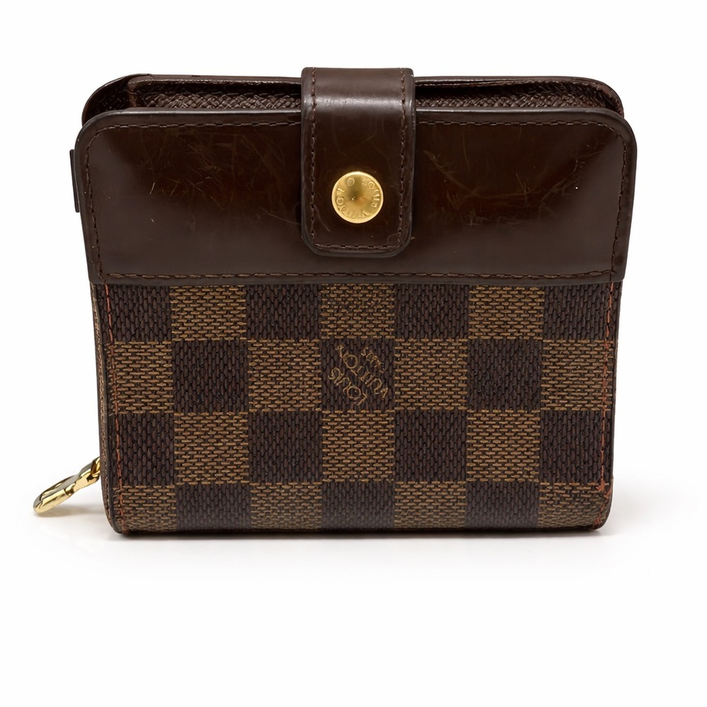 Louis Vuitton Compact Snap Zip Bi fold Wallet DAMIER EBENE